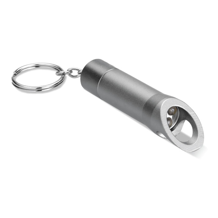 LITOP - Metalen sleutelhanger met LED - Steengrijs