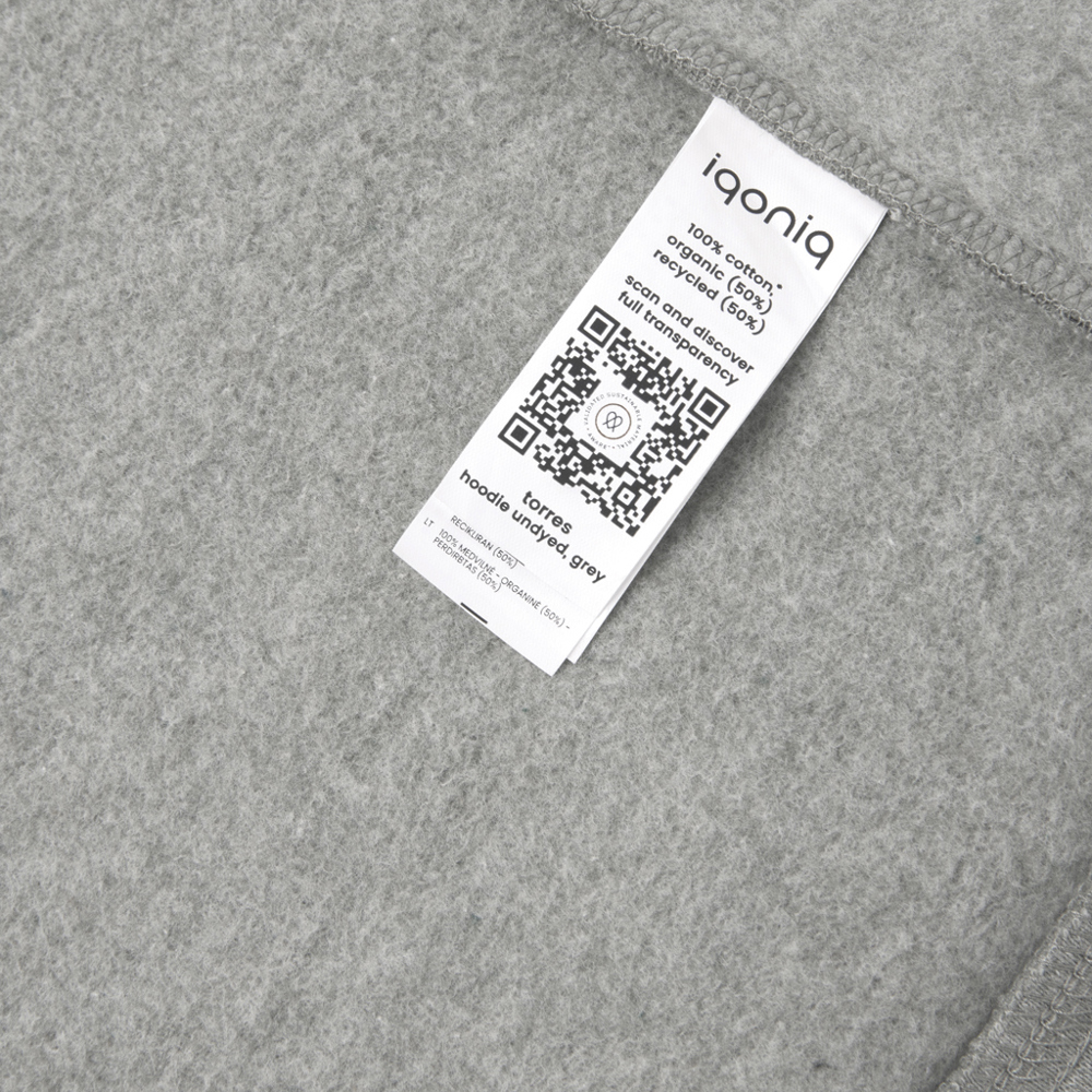 IQONIQ Torres gerecycled katoen hoodie ongeverfd