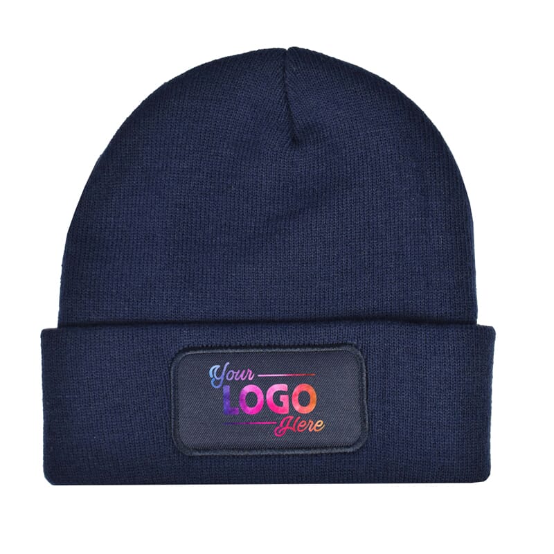 Gebreide muts met label 100% rPET