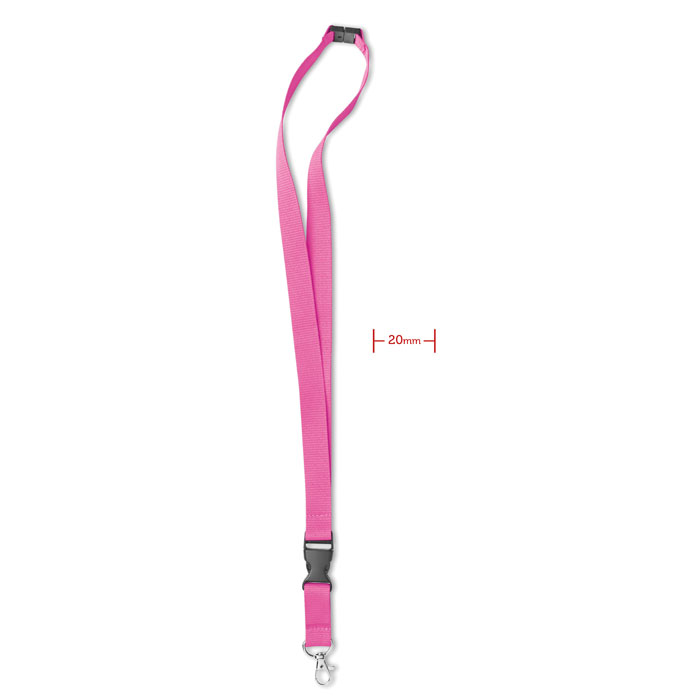 LANY - Lanyard, metalen haak. 20 mm - Fuchsia