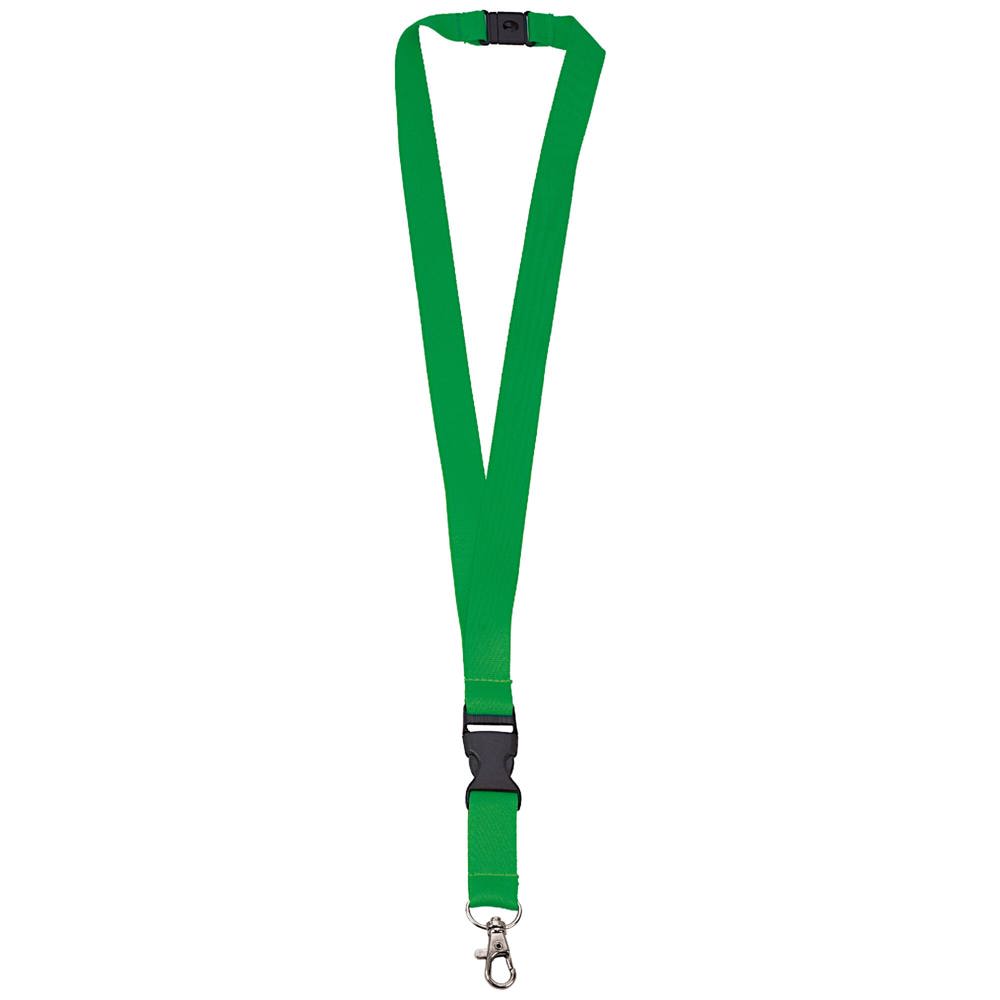 Polyester lanyard 20 mm met gesp en haak - Green 348C