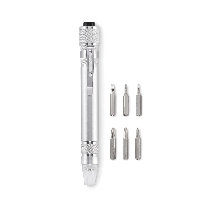 TUBULAR - Gerecycleerde multi tool pen - Zilver