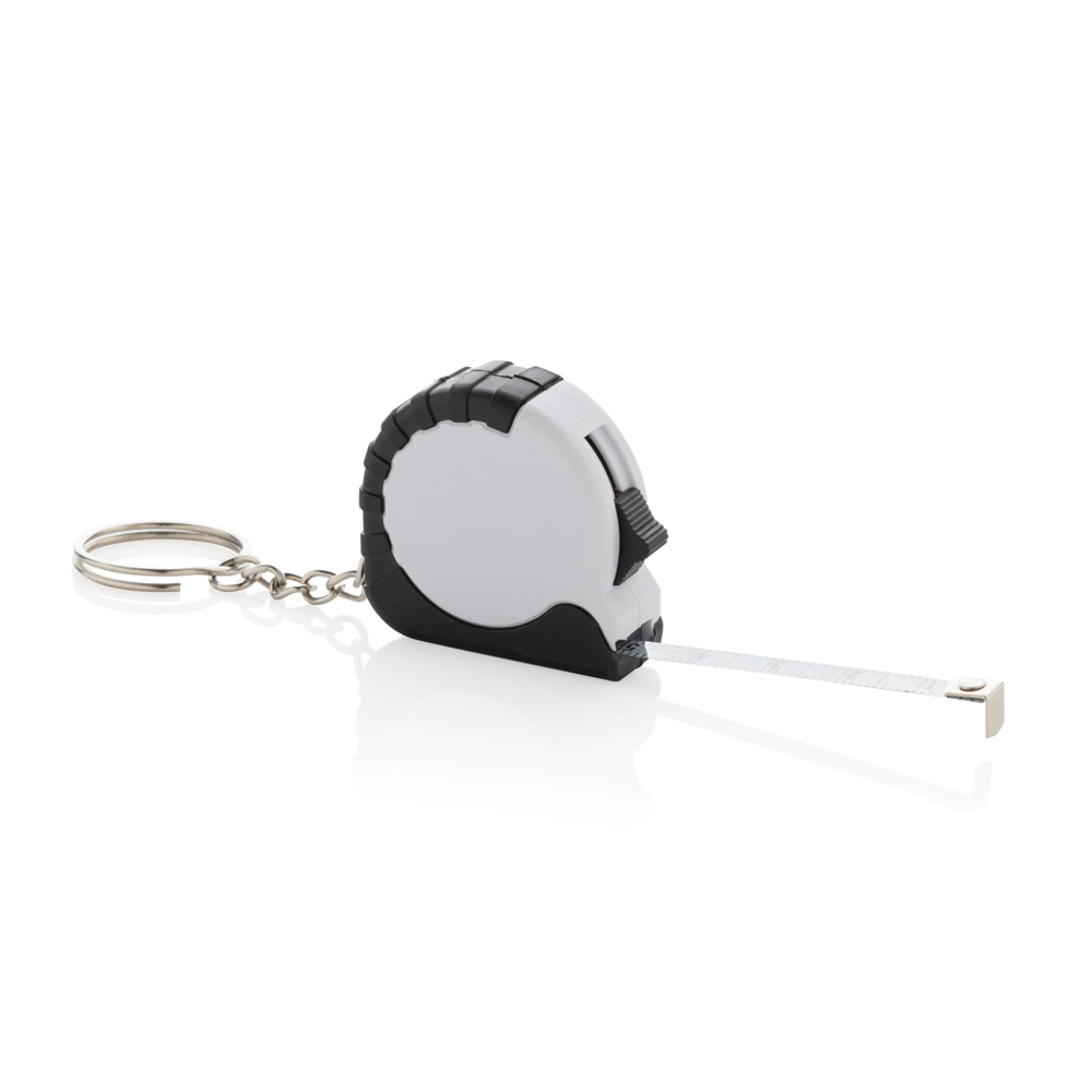 MeasureMate RCS gerecycled ABS sleutelhanger van 1 meter - wit (± PMS White)