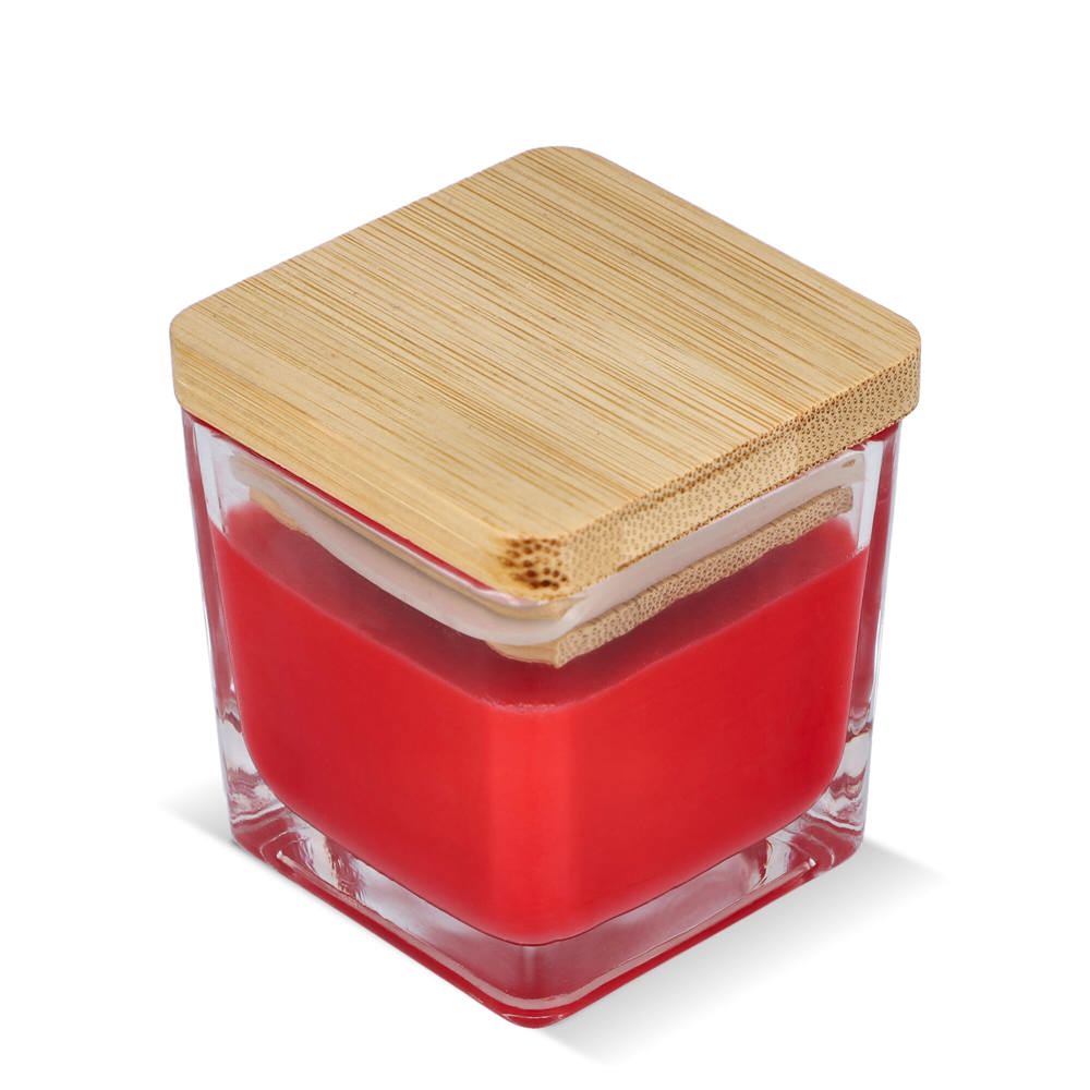 Chakra plantaardige kaars in glazen houder - Rood