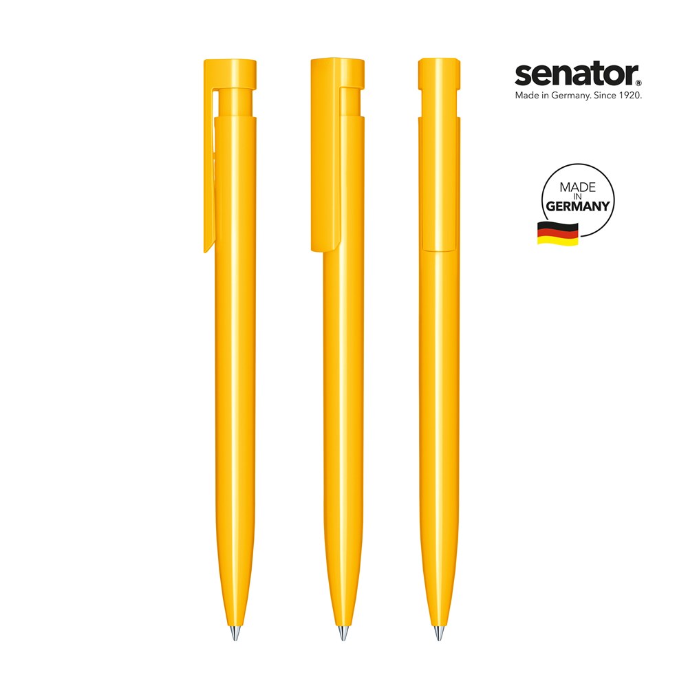 senator® Liberty Polished retractable pen - wit/geel 7408