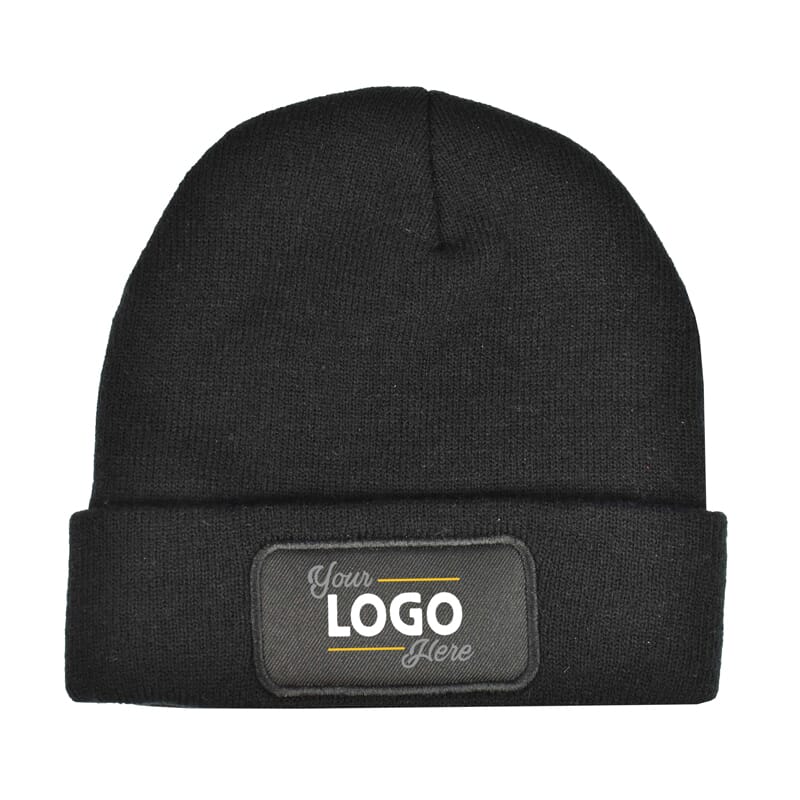 Gebreide muts met label 100% rPET