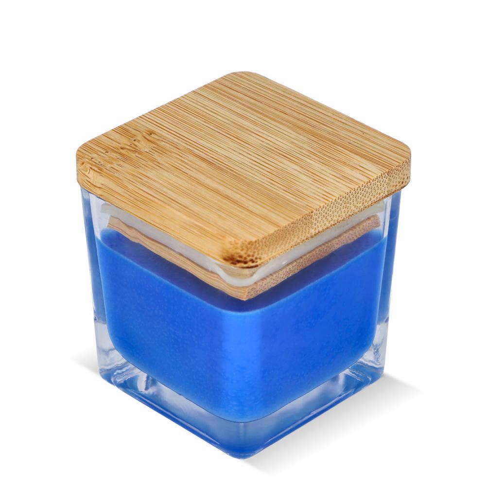 Chakra plantaardige kaars in glazen houder - Blauw