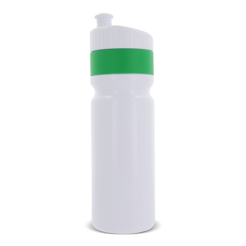 Sport bidon met rand 750ml - Wit / Groen