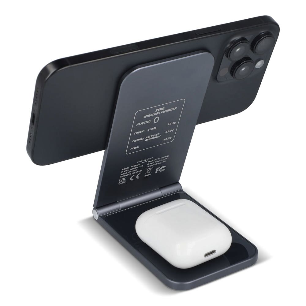 2255 -Xoopar Zero 2 in 1 draadloze oplader compatibel met MagSafe