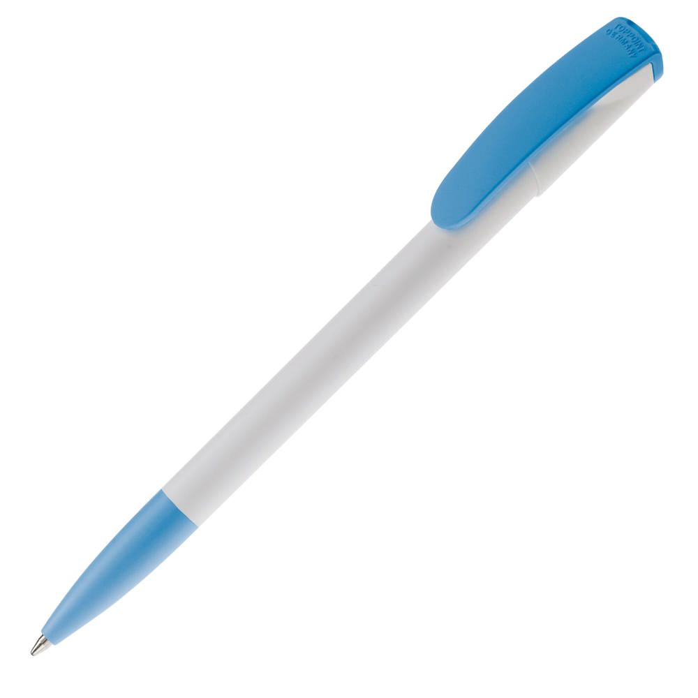 Balpen Deniro hardcolour - Wit / Lichtblauw