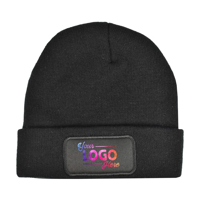 Gebreide muts met label 100% rPET