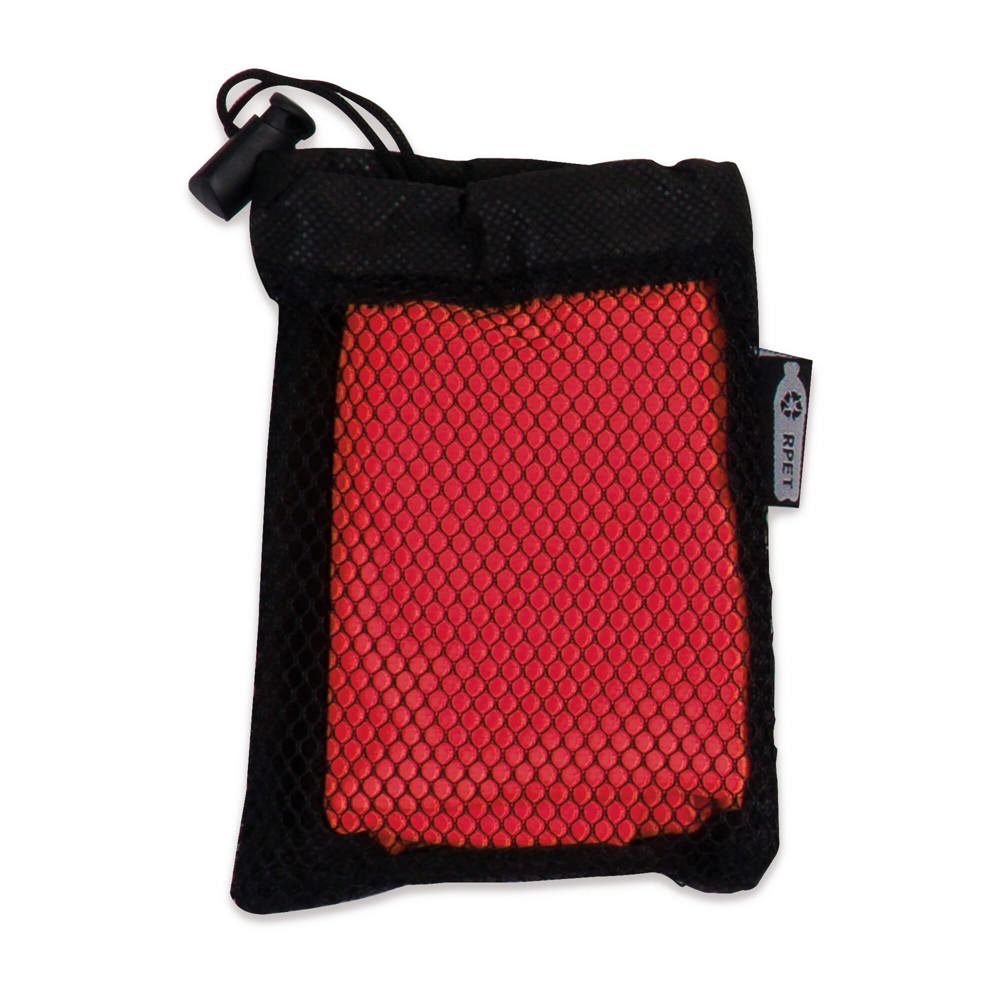 R-PET cooling towel 30x80cm - Zwart / Rood
