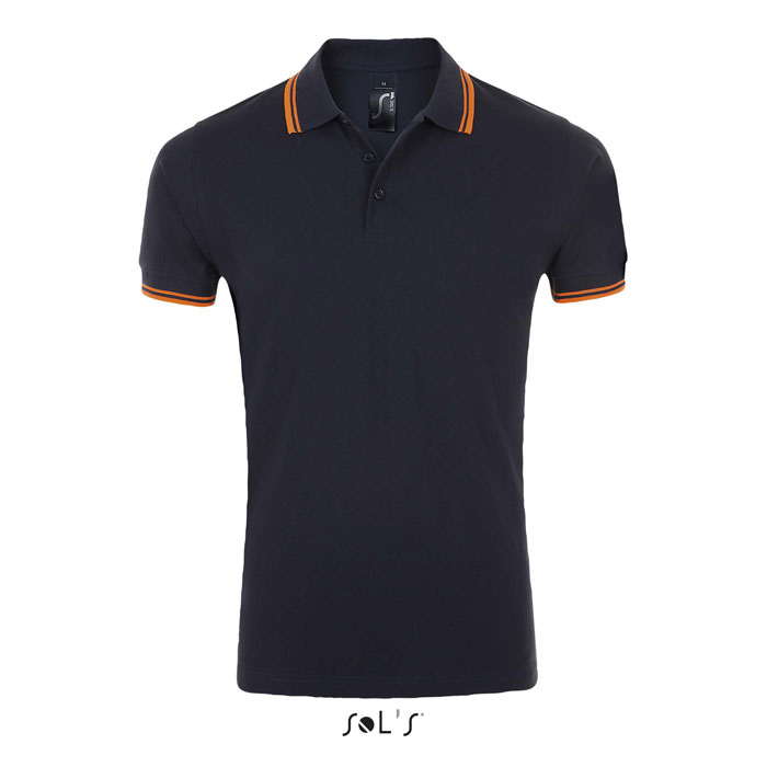 PASADENA MEN - PASADENA HEREN POLO 200 - Frans Marine/neon Oranje