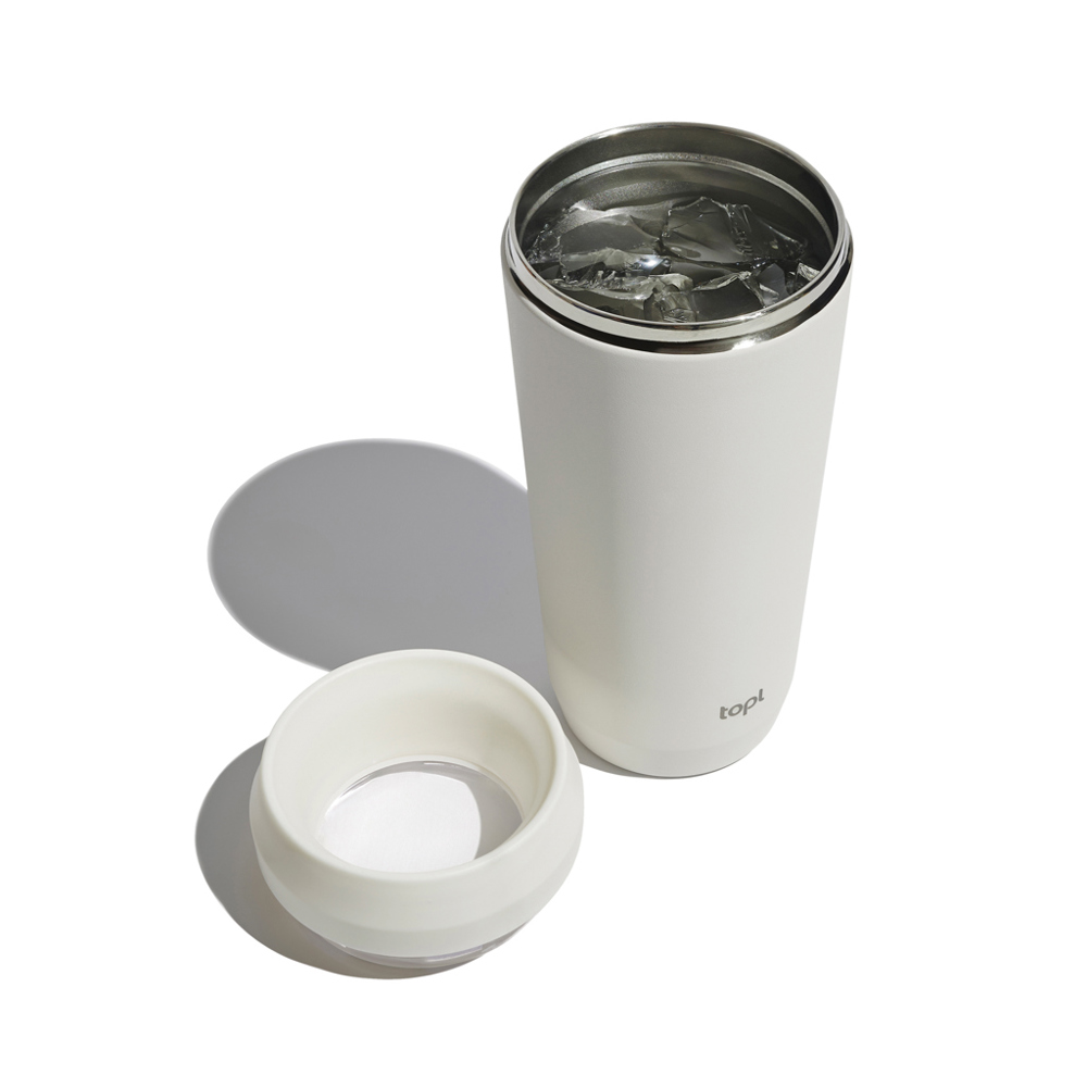 Topl Recycled RVS To Go beker gepatenteerd 360 Lid 354ml