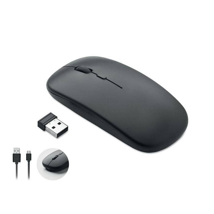 CURVY C - Oplaadbare draadloze muis - Zwart