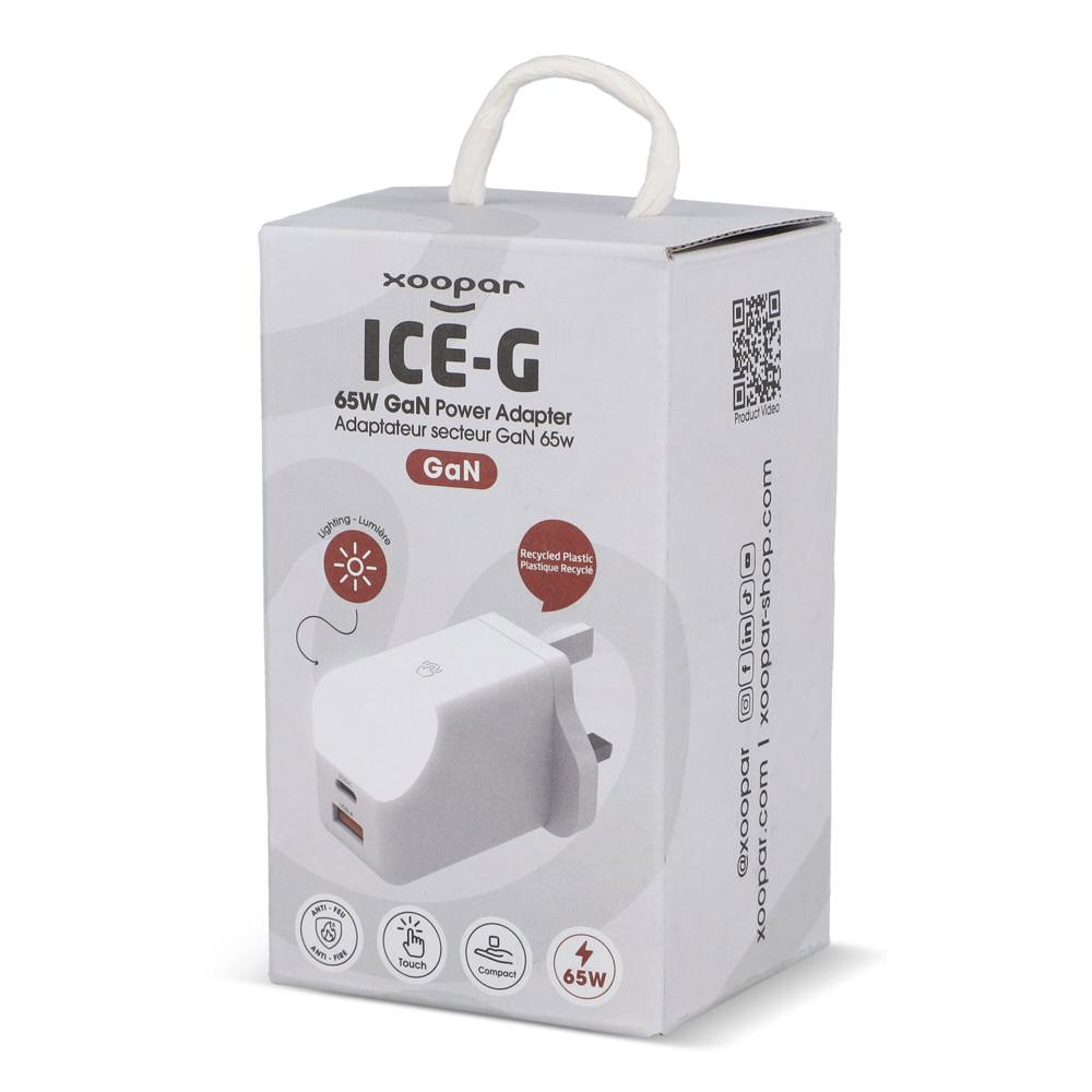 Xoopar ICE-G 65W GaN Adapter met UK Plug