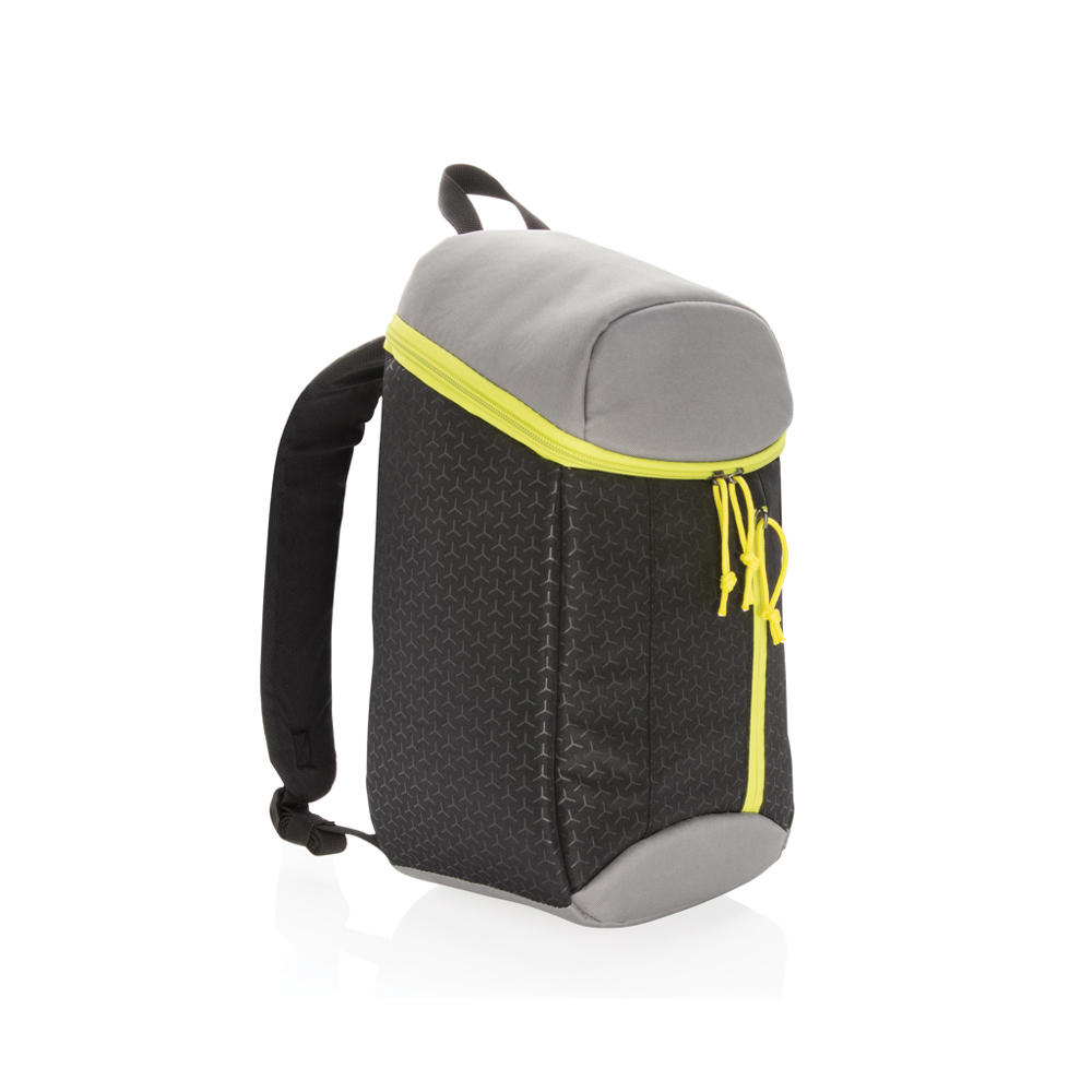 Hiking koelrugzak 10L - zwart, limegroen (± PMS Black c/ ± PMS 381)