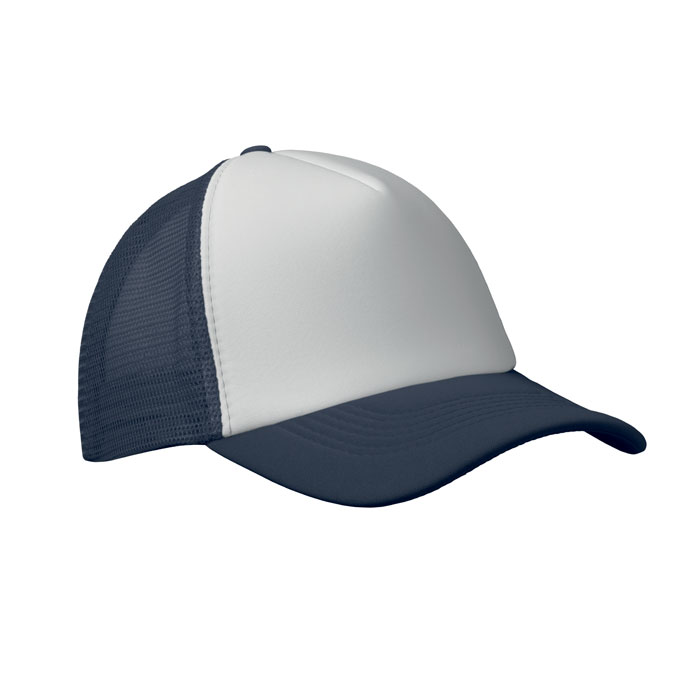 BUBBLE - 5 panelen trucker pet - Wit/Donkerblauw