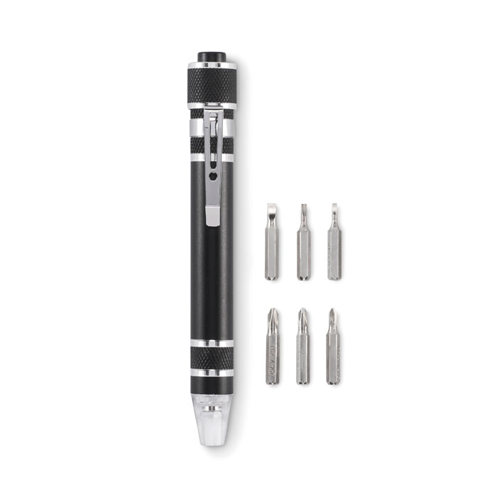TUBULAR - Gerecycleerde multi tool pen - Zwart