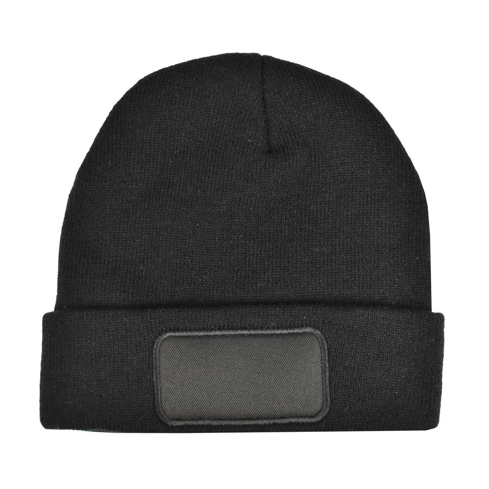 Gebreide muts met label 100% rPET