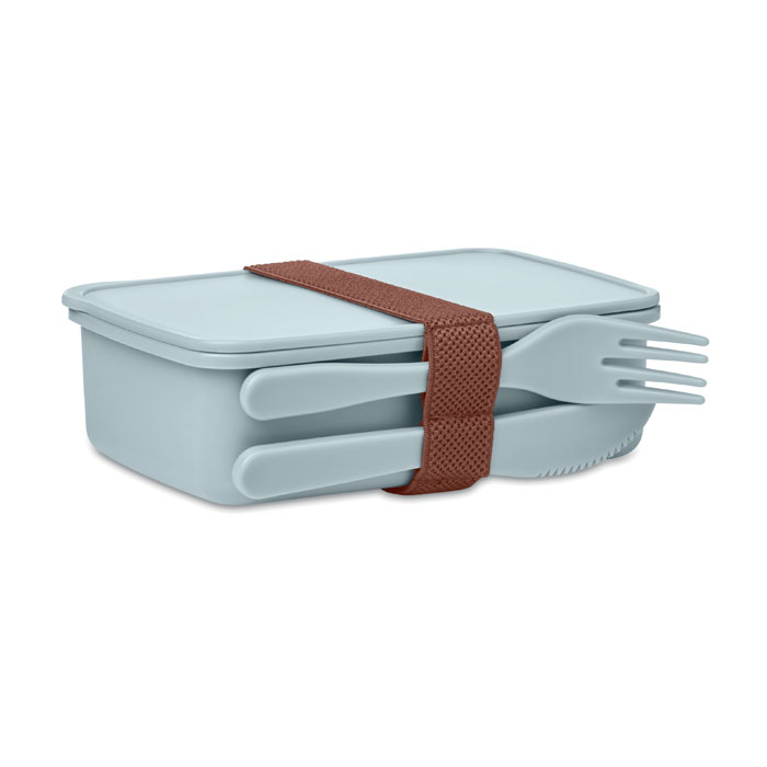 SUNDAY - Lunchbox met bestek - Babyblauw