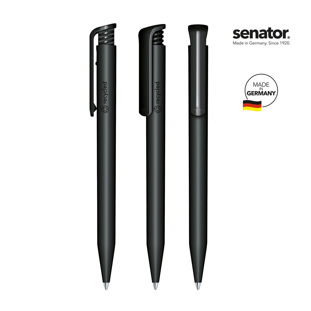 senator® Super Hit Matt Recycled retractable pen - Zwart