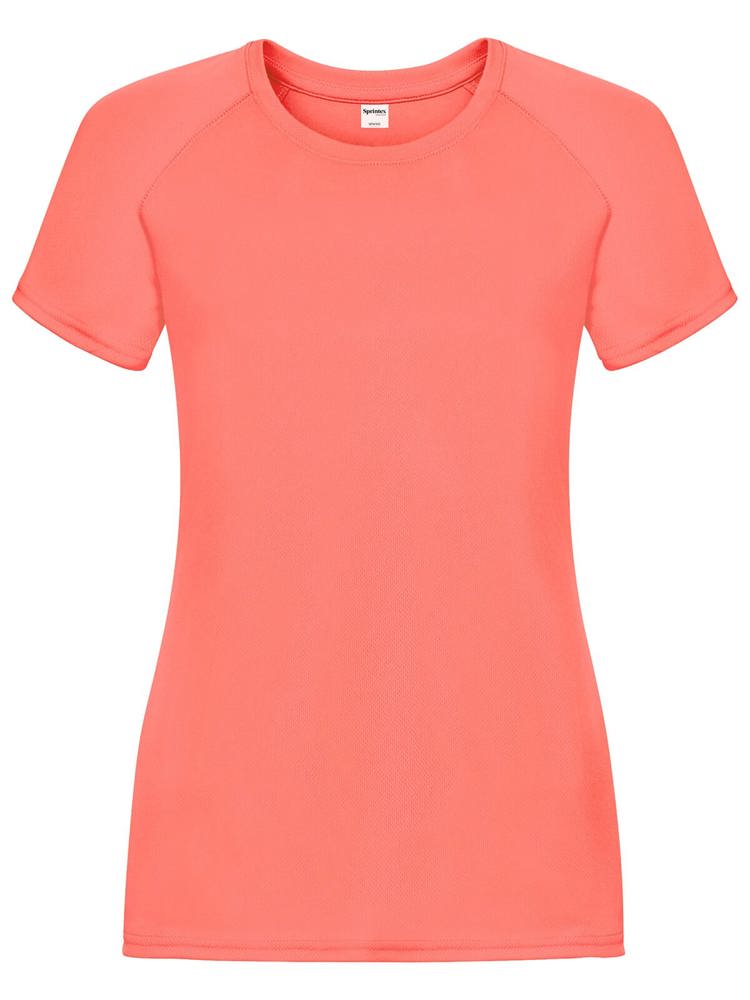 SP Run dames sportshirt, 140 g/m² - Fluo Coral
