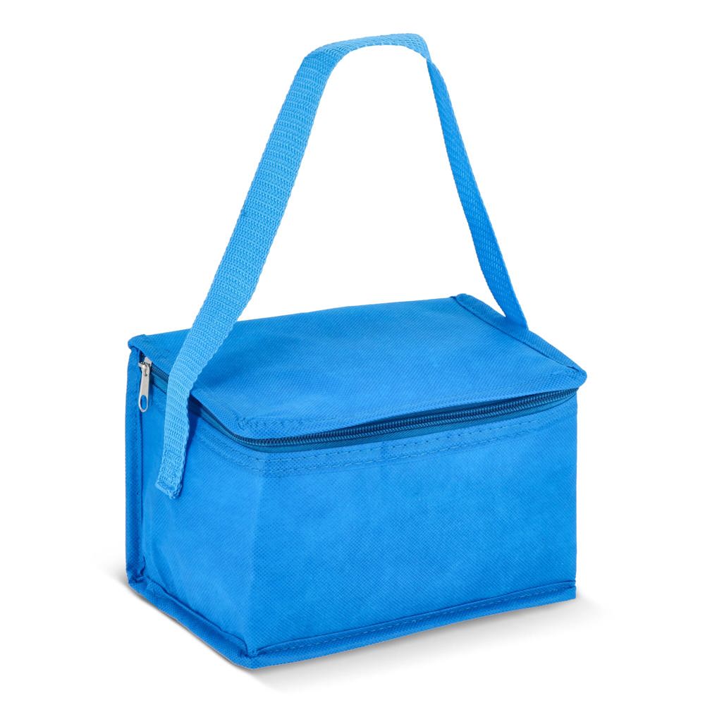 R-PET koeltas voor 6 blikjes, non-woven, 20 x 13 x 12,5 cm, 75 g/m² - Lichtblauw