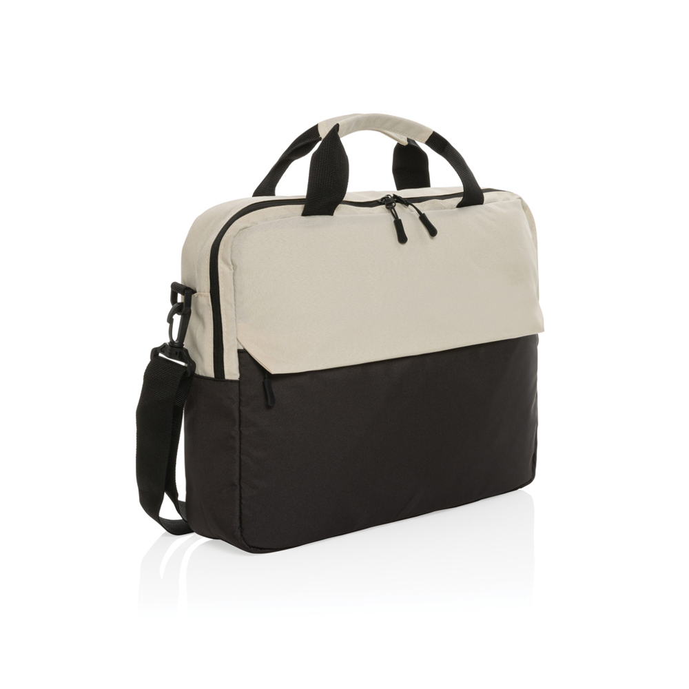 Kazu AWARE™ RPET basic 15.6" laptop tas - gebroken wit (± PMS 12-0304 TCX)