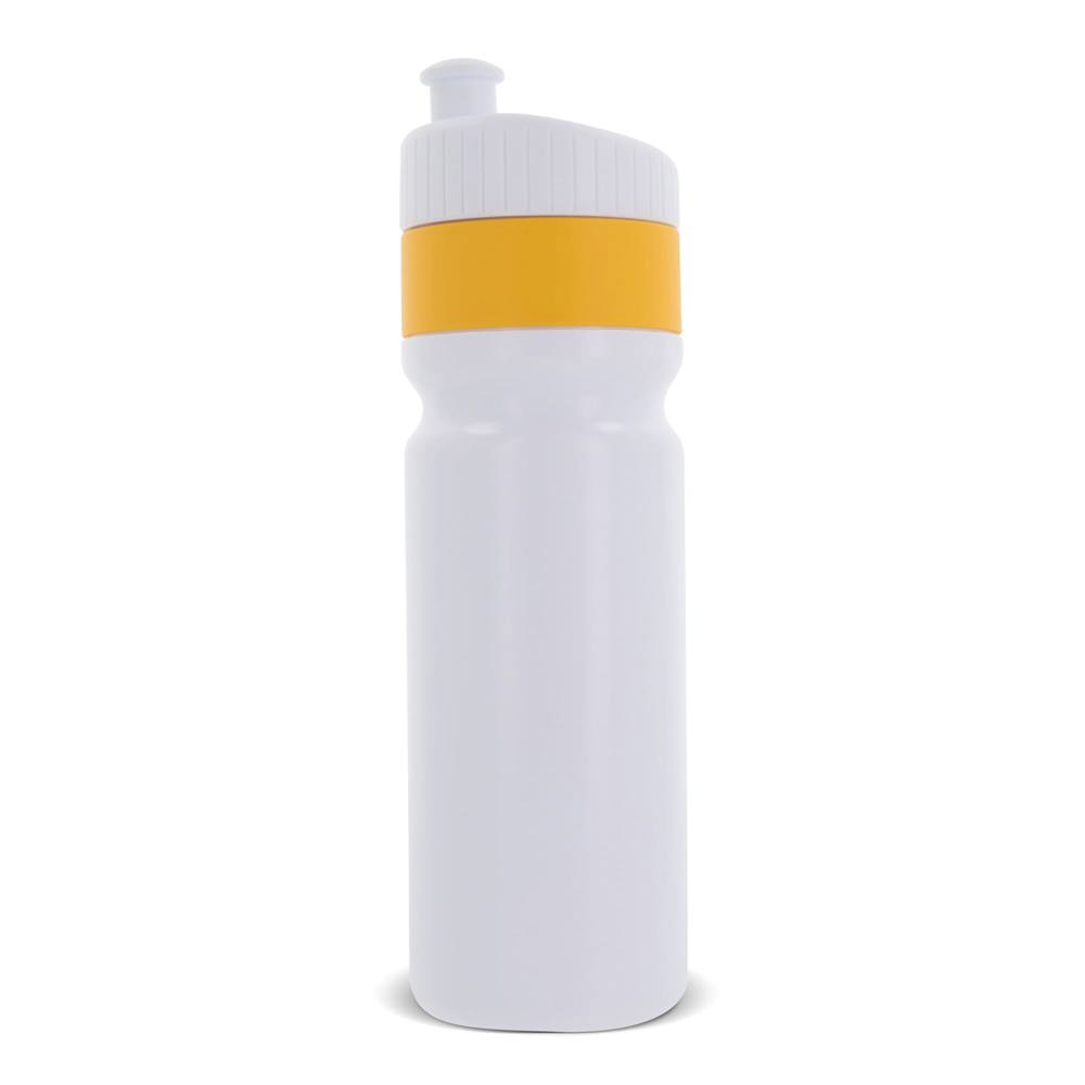 Sport bidon met rand 750ml - Wit / Geel