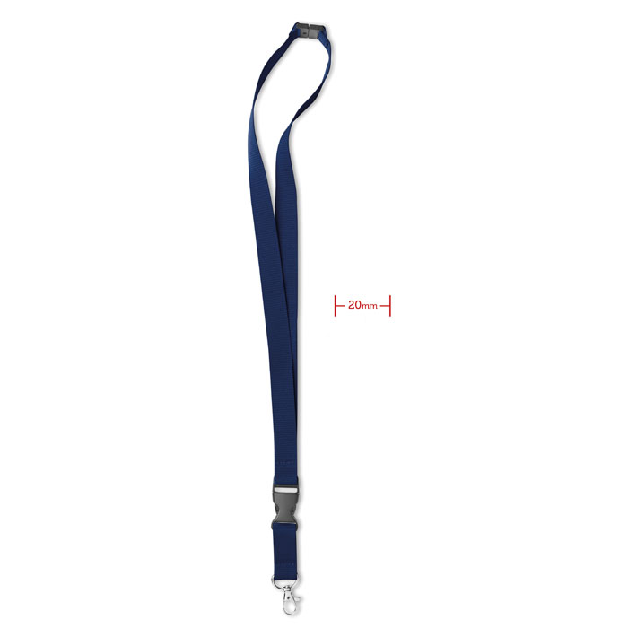 LANY - Lanyard, metalen haak. 20 mm - Blauw
