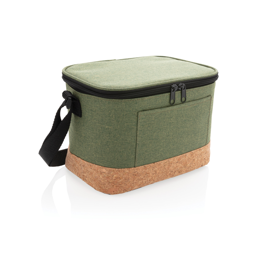 Duo tone koeltas met kurkdetail - groen (± PMS Green)