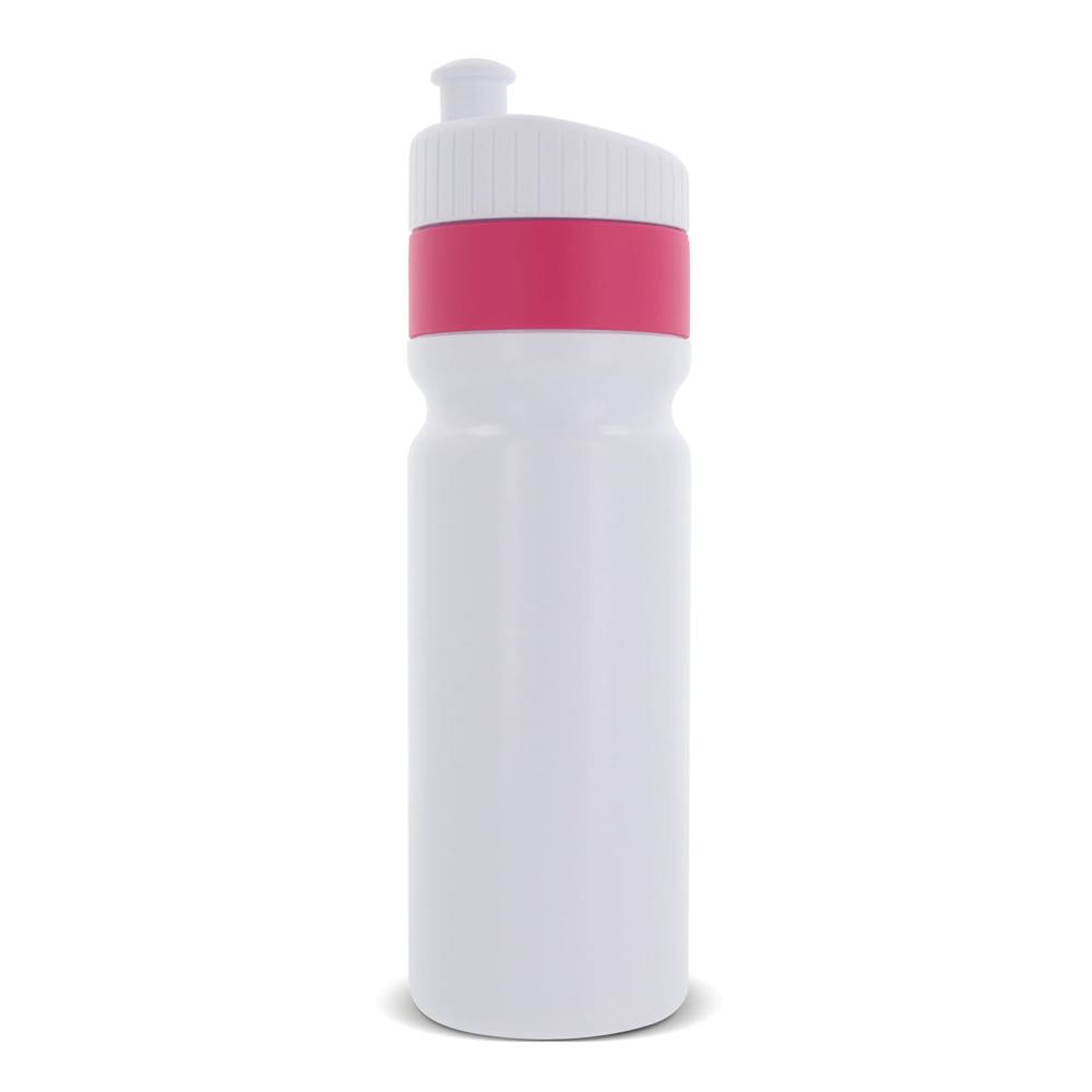 Sport bidon met rand 750ml - Wit / Roze