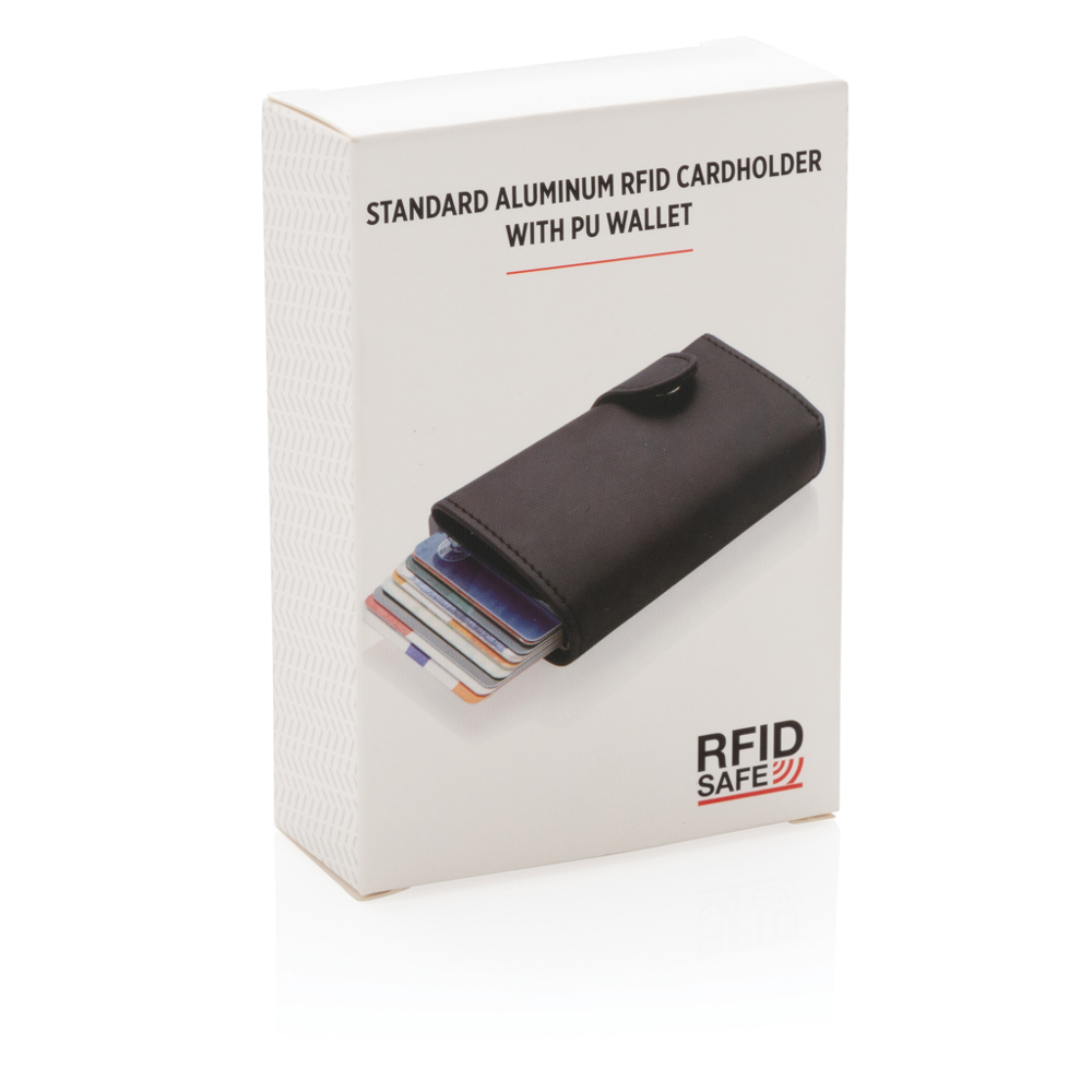 Standaard aluminium RFID kaarthouder met PU portemonnee