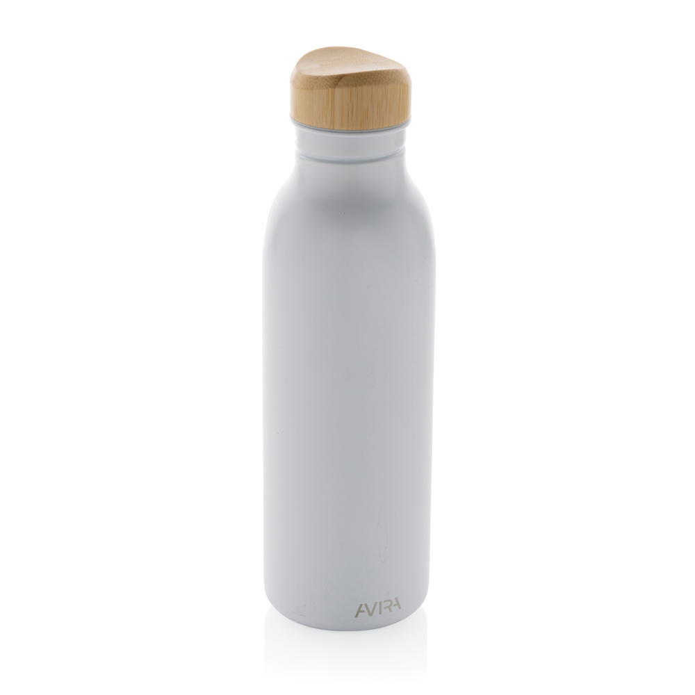 Avira Alcor RCS gerecycled RVS enkelwandige waterfles 600ML - wit (± PMS White)