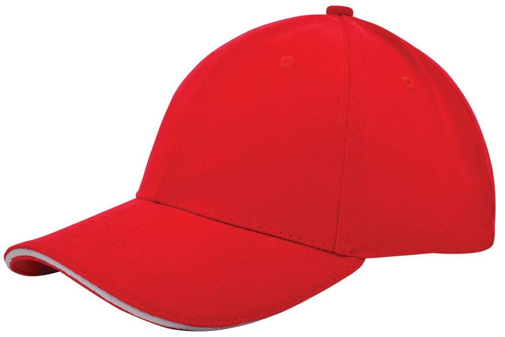 Heavy brushed cap - Rood (PMS 199c) / Wit