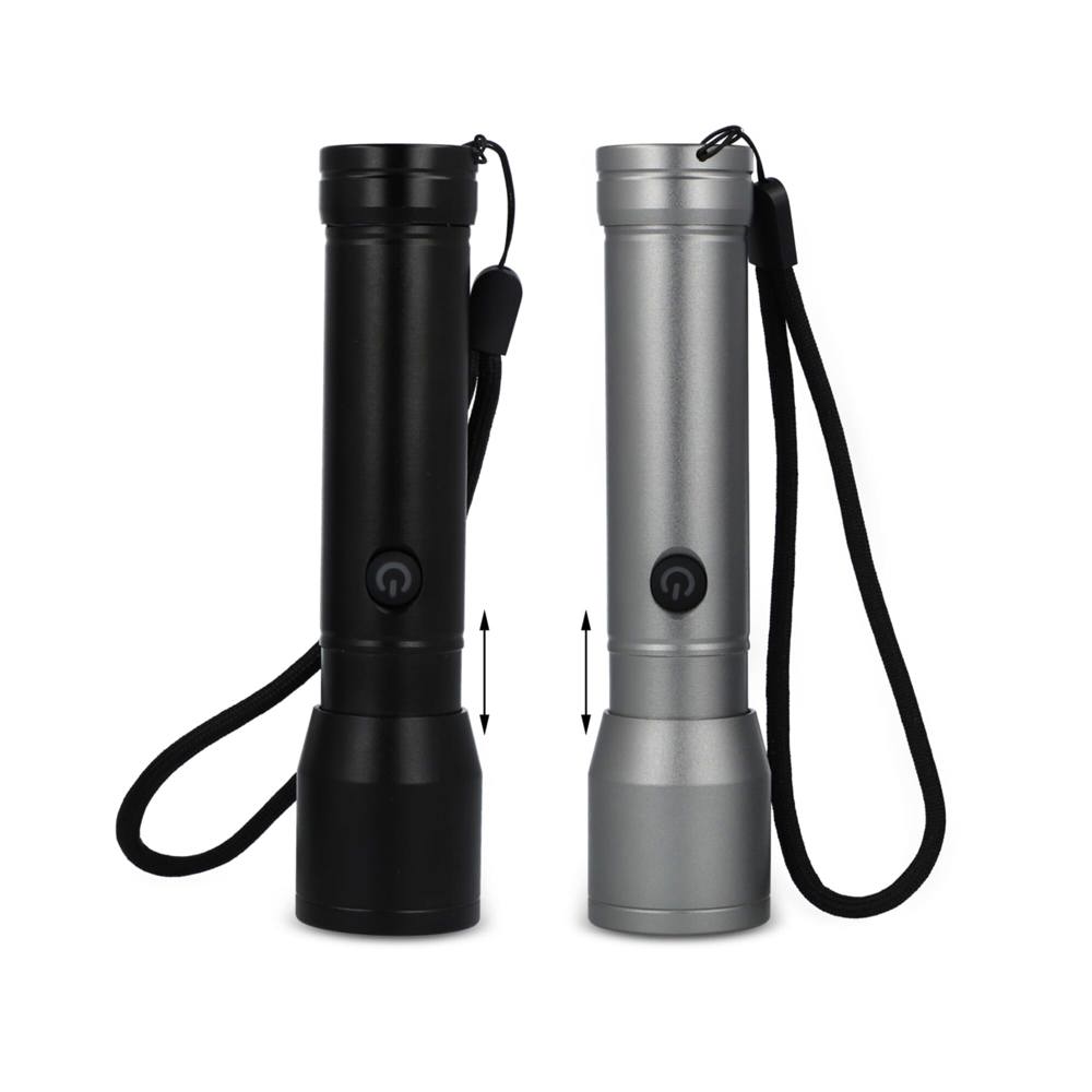 Oplaadbare IPX4-zaklamp van gerecycled aluminium