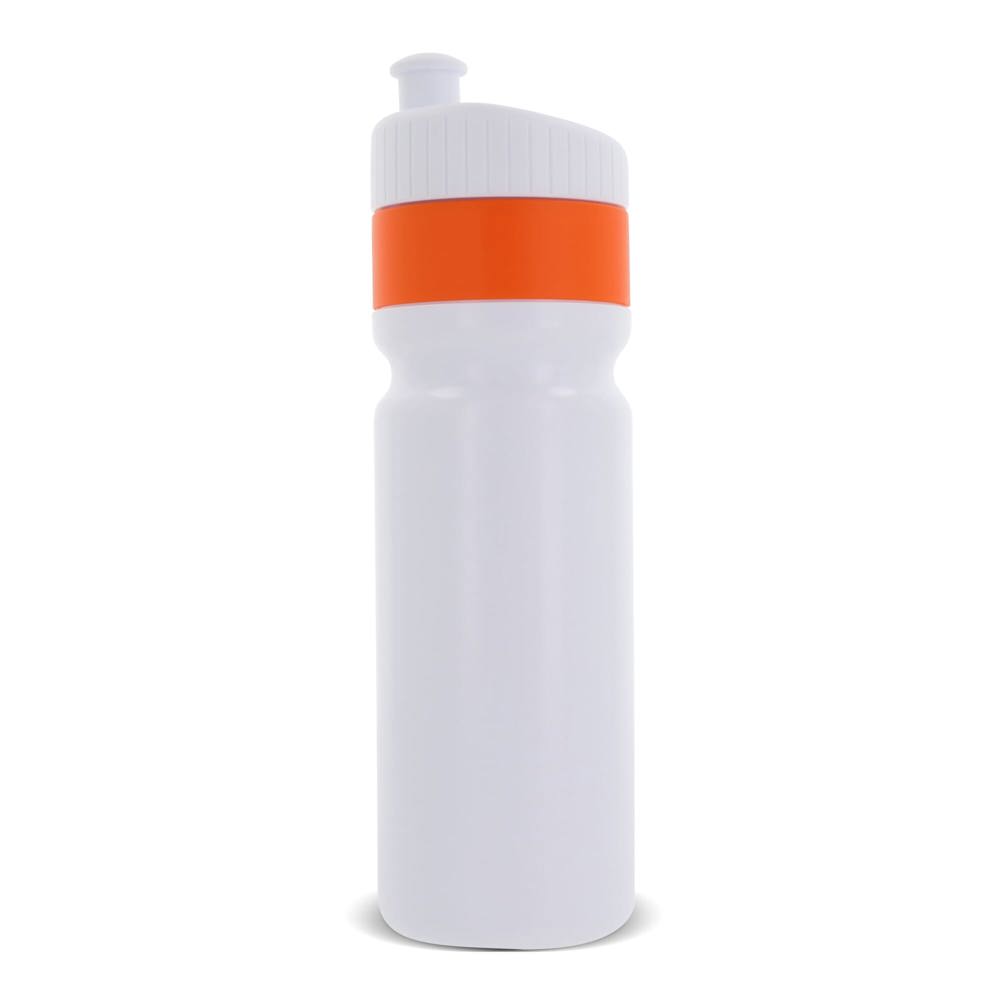 Sport bidon met rand 750ml - Wit / Oranje
