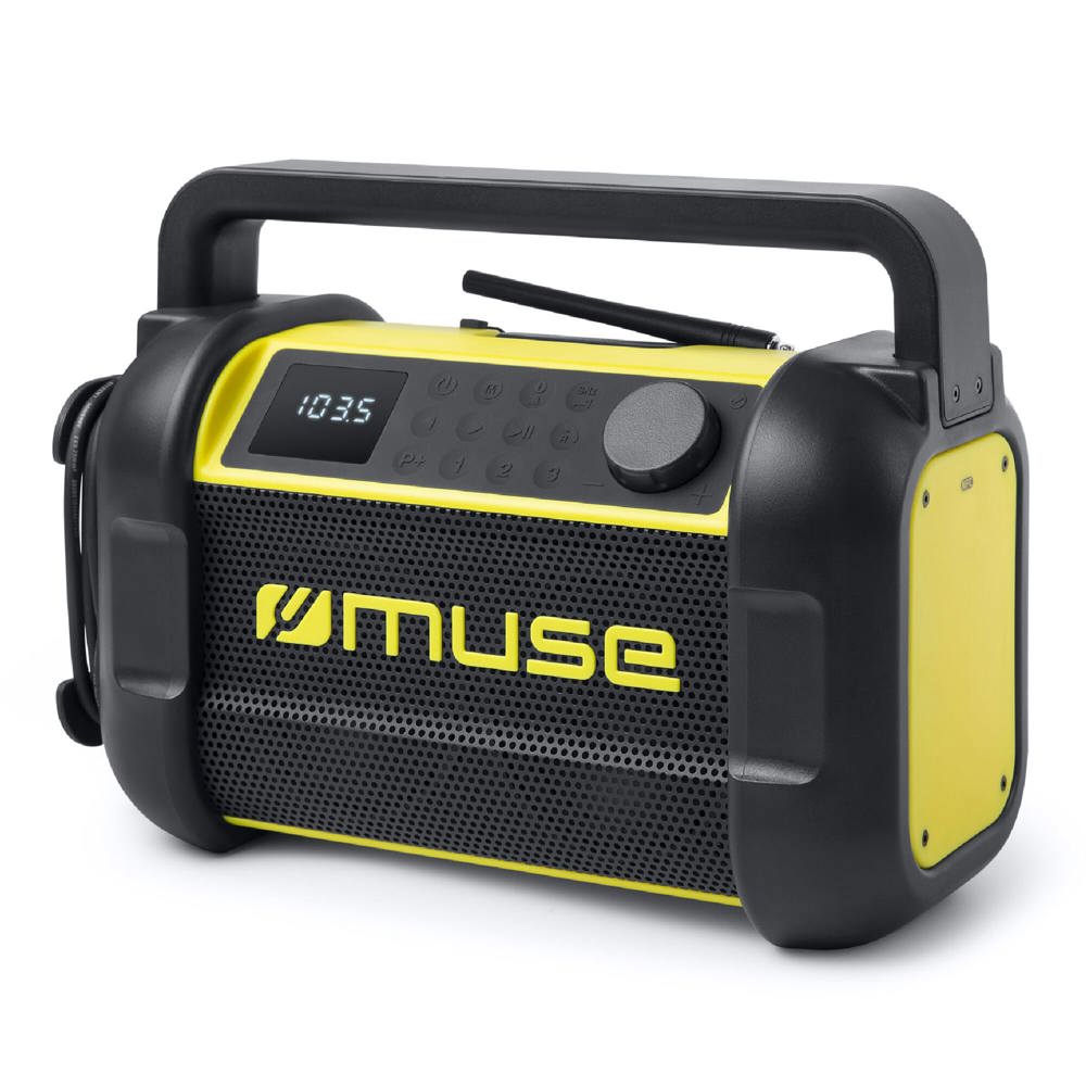 M-928 | Muse bouwradio met Bluetooth 20W met FM-radio - Zwart / Geel