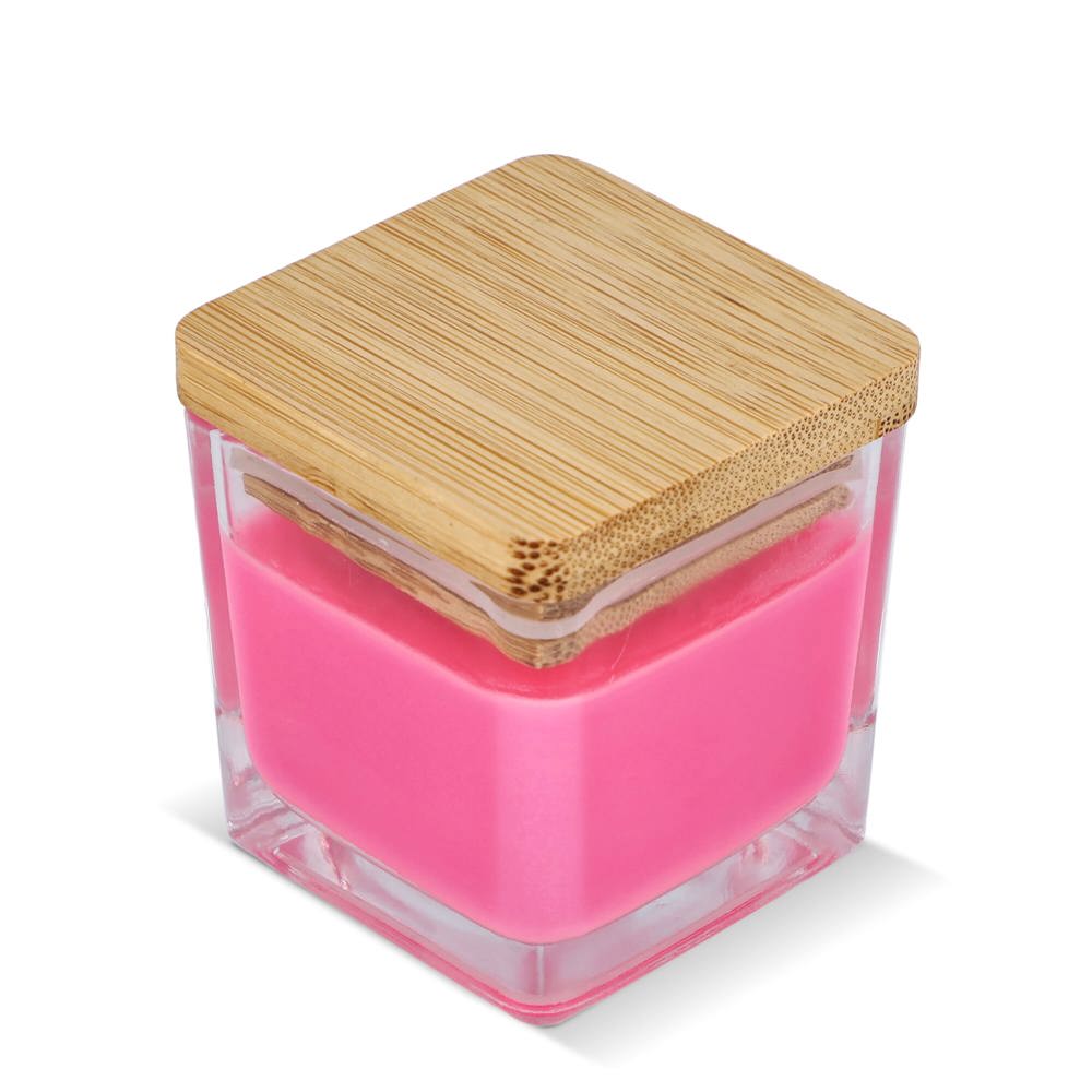 Chakra plantaardige kaars in glazen houder - Roze