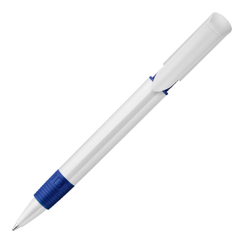 Balpen S40 Grip hardcolour - Wit / Donkerblauw