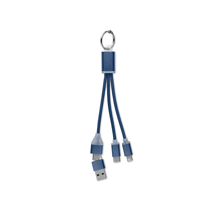 BLUE - 4 in 1 oplaadkabel type C - Marineblauw