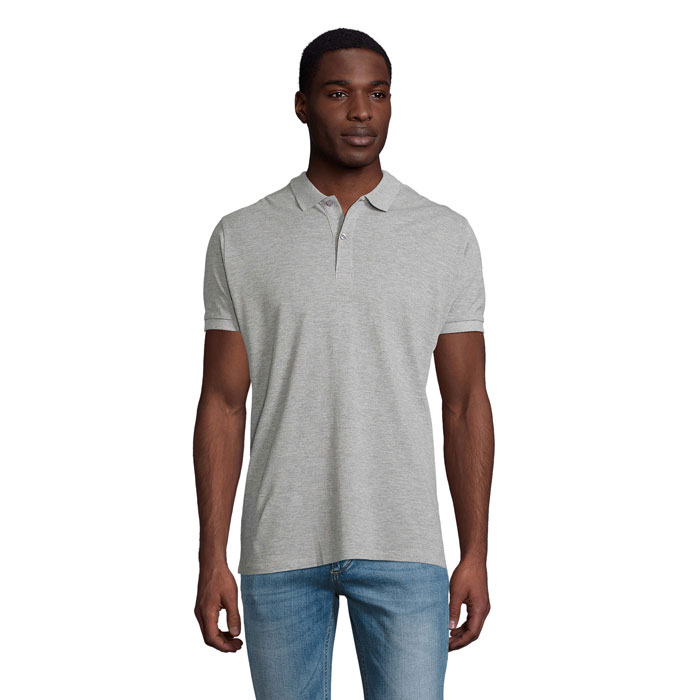 PLANET MEN - PLANET HEREN Polo 170g - Grijs Gemêleerd 2