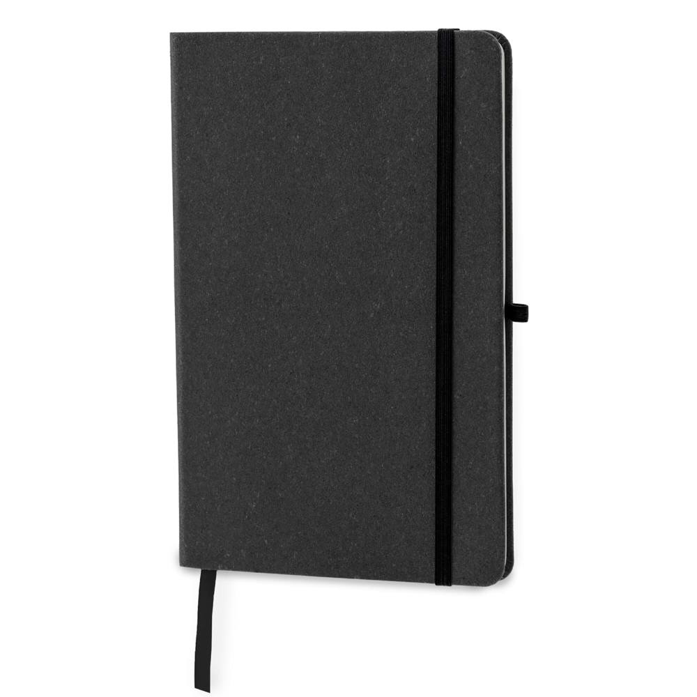 Hardcover notebook recycled leer A5 - Donker Grijs