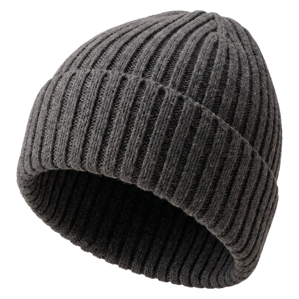 Gebreide muts, 15% Merino wol - Donkergrijs (PMS Cool Grey 11c) / Donkergrijs