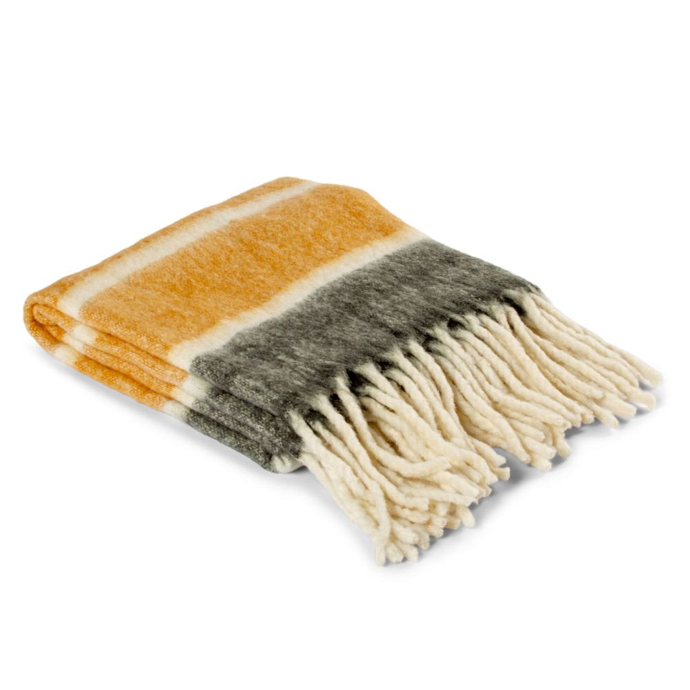 Kosta Linnewäfveri Wollen Plaid Streep - Beige