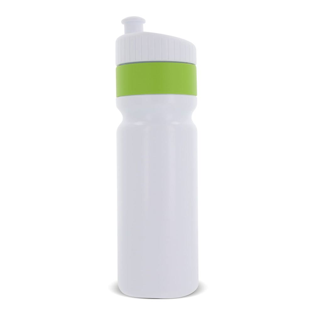 Sport bidon met rand 750ml - Wit / Lichtgroen