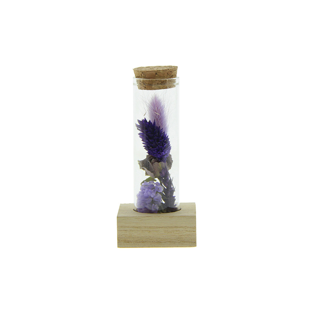 Dried Flowers - Single tube & wood - Paars