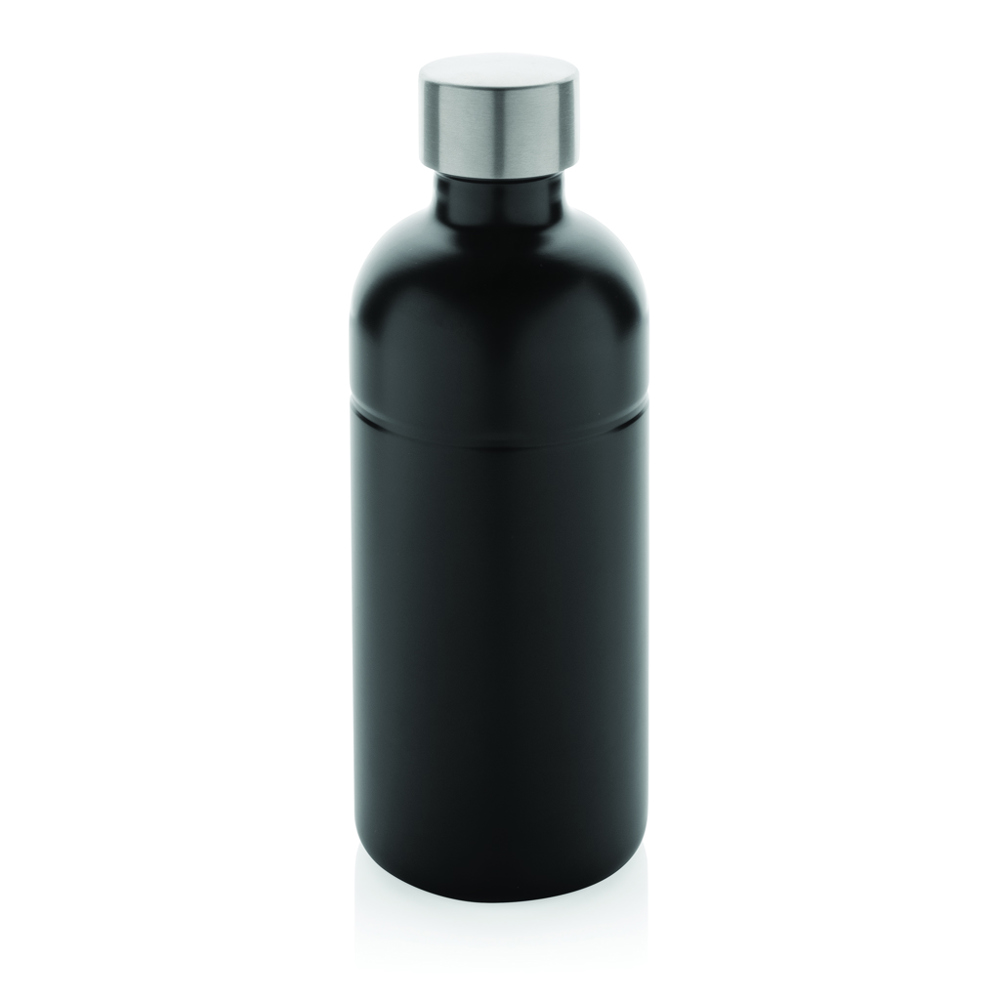 Soda RCS gecertificeerde gerecycled rvs drinkfles - zwart (± PMS Black)