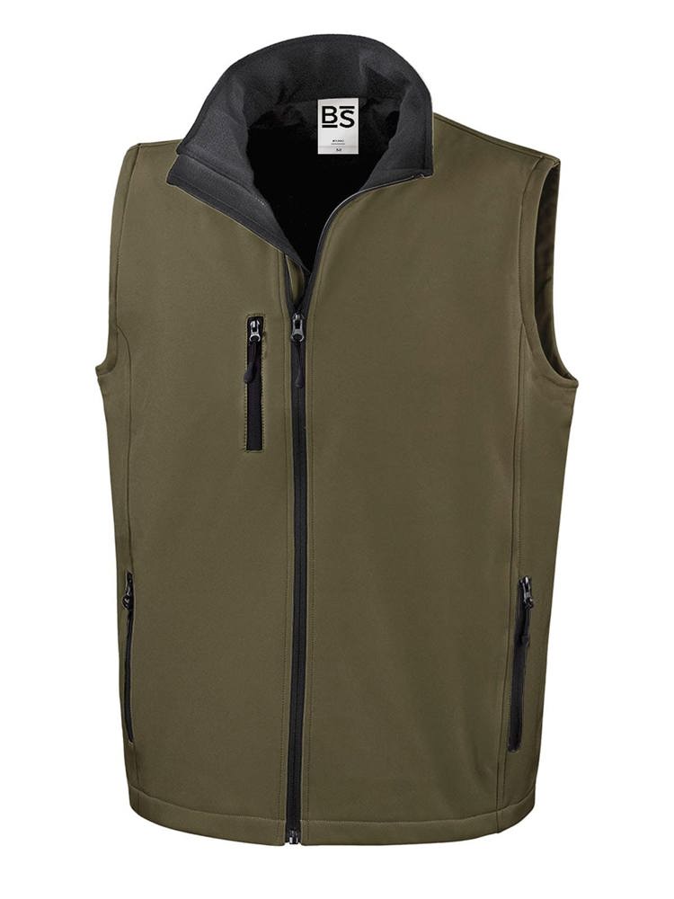 BS Traveller softshell bodywarmer, 275 gr/m² - Military (PMS 7771C)